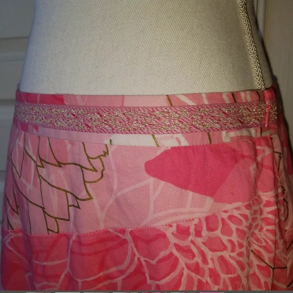 Anthropologie Odille Pink Floral A-line Skirt - Picture 2 of 7